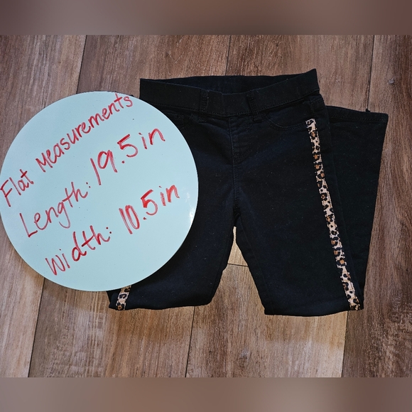 Wonder Nation 》 Black Pants with Leopard Side Stripe | Girls Size S (6-6X) - Picture 4 of 4
